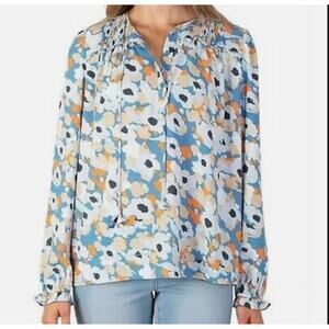 JOIE Floral Fields Boho Cottagecore Floral Peasant Tunic‎ Blouse Size XL